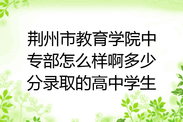荆州市教育学院中专部怎么样啊多少分录取的高中学生