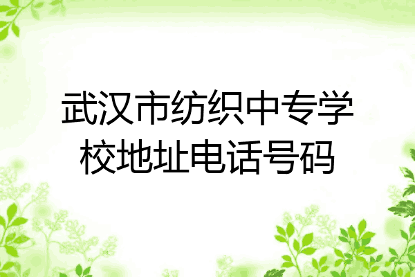 武汉市纺织中专学校地址电话号码