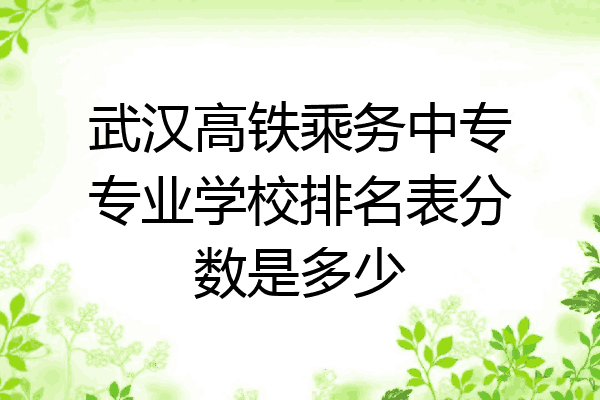 武汉高铁乘务中专专业学校排名表分数是多少