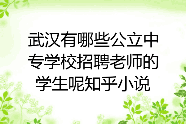 武汉有哪些公立中专学校招聘老师的学生呢知乎小说