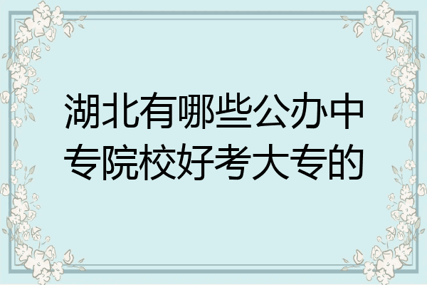 湖北有哪些公办中专院校好考大专的