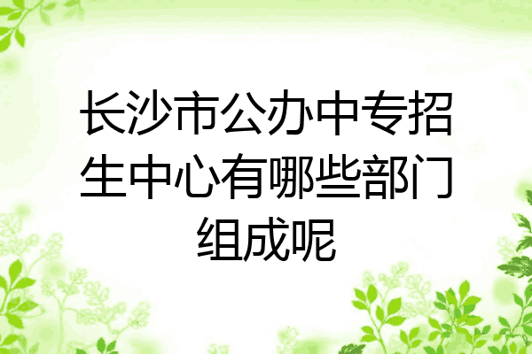长沙市公办中专招生中心有哪些部门组成呢