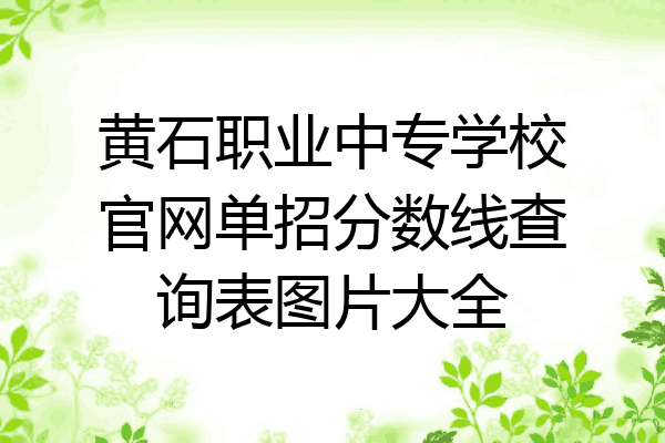 黄石职业中专学校官网单招分数线查询表图片大全
