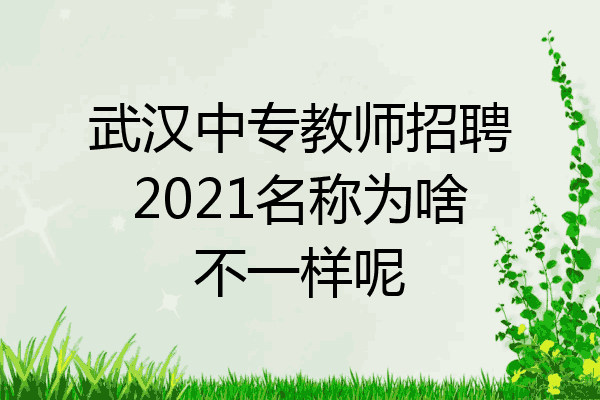 武汉中专教师招聘2021名称为啥不一样呢