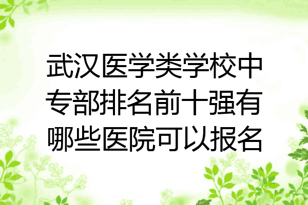 武汉医学类学校中专部排名前十强有哪些医院可以报名