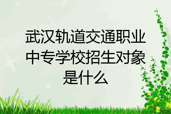 武汉轨道交通职业中专学校招生对象是什么