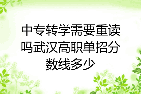 中专转学需要重读吗武汉高职单招分数线多少