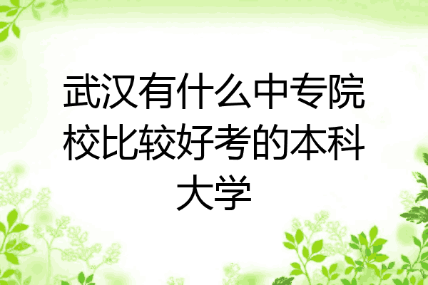 武汉有什么中专院校比较好考的本科大学