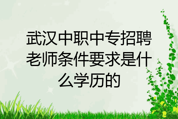 武汉中职中专招聘老师条件要求是什么学历的