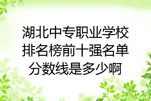 湖北中专职业学校排名榜前十强名单分数线是多少啊