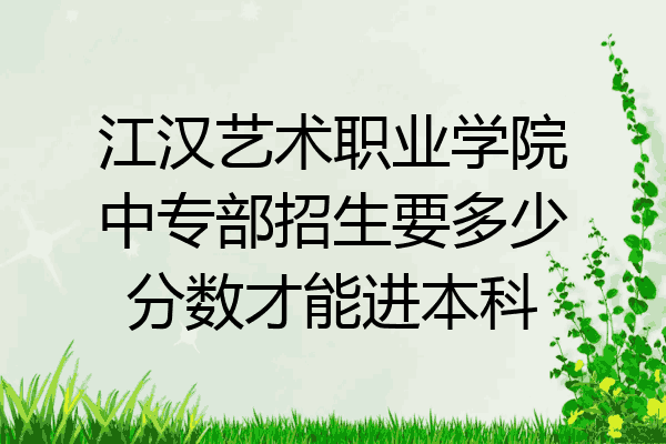 江汉艺术职业学院中专部招生要多少分数才能进本科