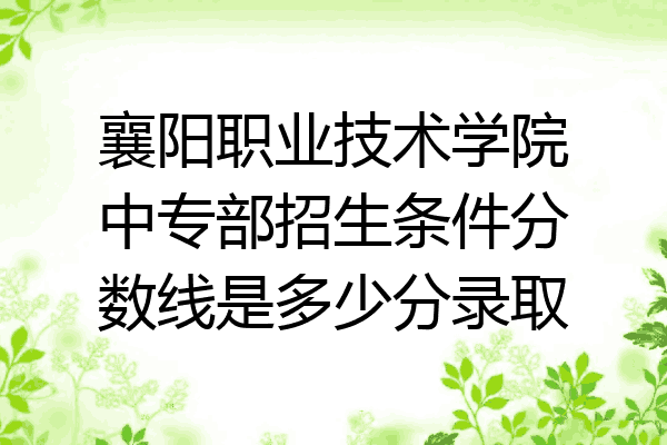 襄阳职业技术学院中专部招生条件分数线是多少分录取