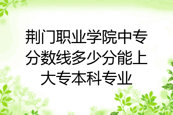 荆门职业学院中专分数线多少分能上大专本科专业