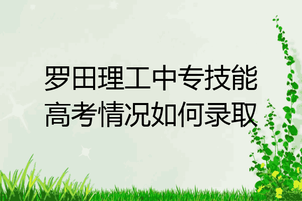 罗田理工中专技能高考情况如何录取