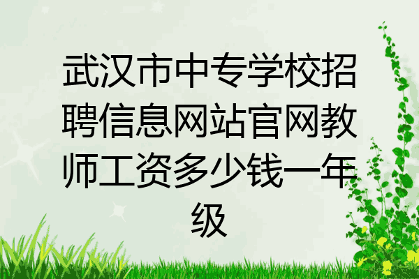 武汉市中专学校招聘信息网站官网教师工资多少钱一年级