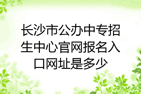 长沙市公办中专招生中心官网报名入口网址是多少