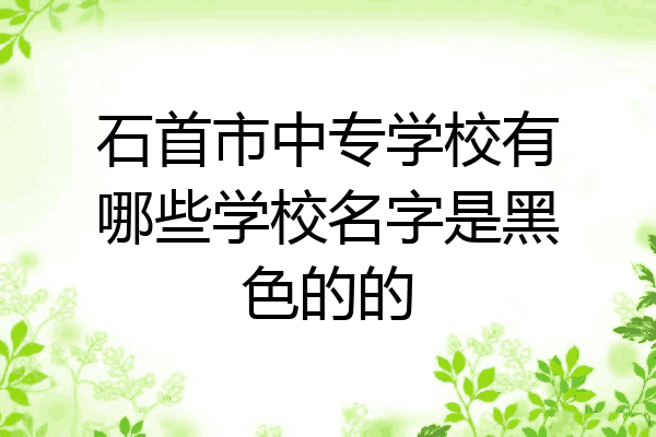 石首市中专学校有哪些学校名字是黑色的的