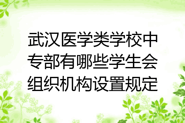 武汉医学类学校中专部有哪些学生会组织机构设置规定