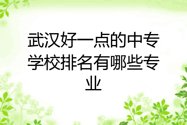 武汉好一点的中专学校排名有哪些专业