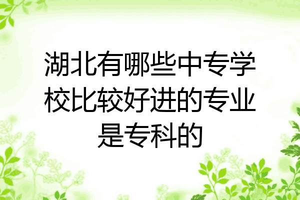 湖北有哪些中专学校比较好进的专业是专科的