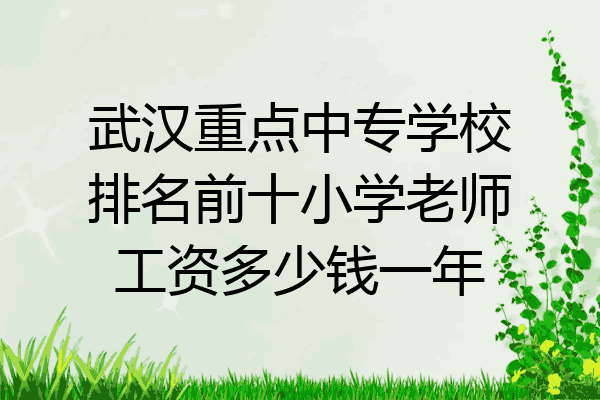 武汉重点中专学校排名前十小学老师工资多少钱一年