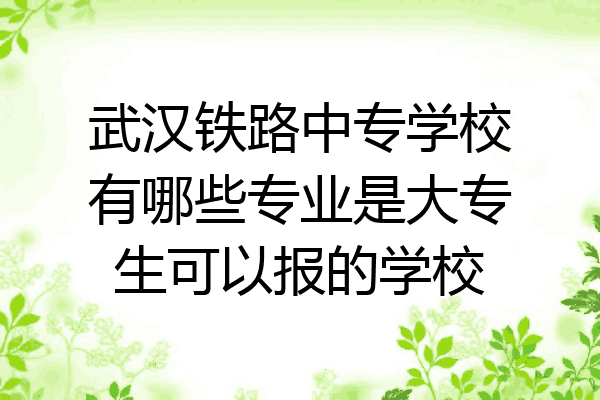 武汉铁路中专学校有哪些专业是大专生可以报的学校