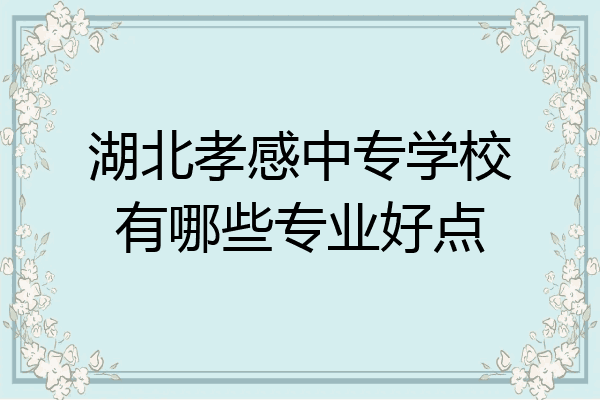 湖北孝感中专学校有哪些专业好点