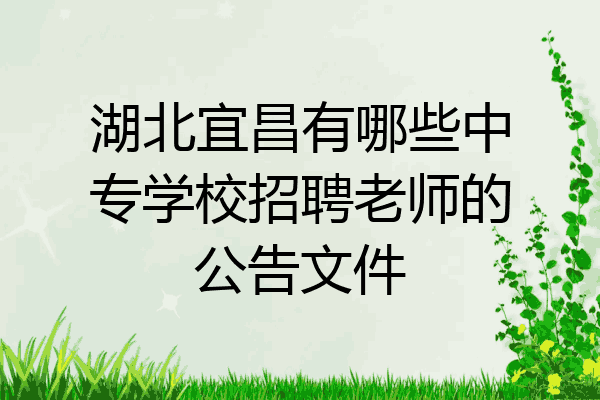 湖北宜昌有哪些中专学校招聘老师的公告文件