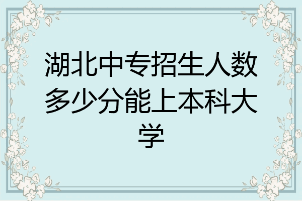 湖北中专招生人数多少分能上本科大学