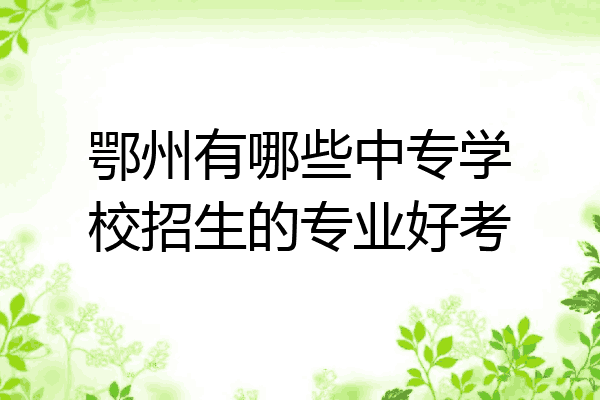 鄂州有哪些中专学校招生的专业好考