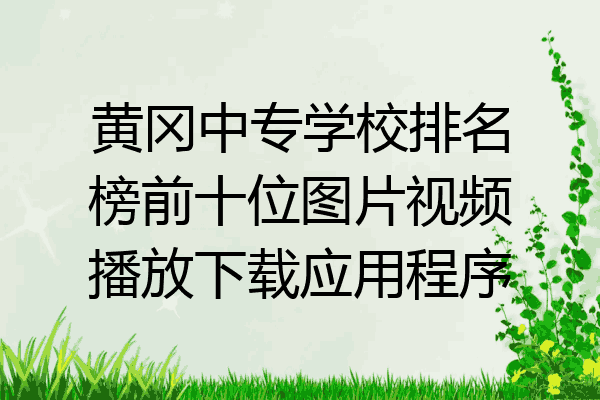 黄冈中专学校排名榜前十位图片视频播放下载应用程序