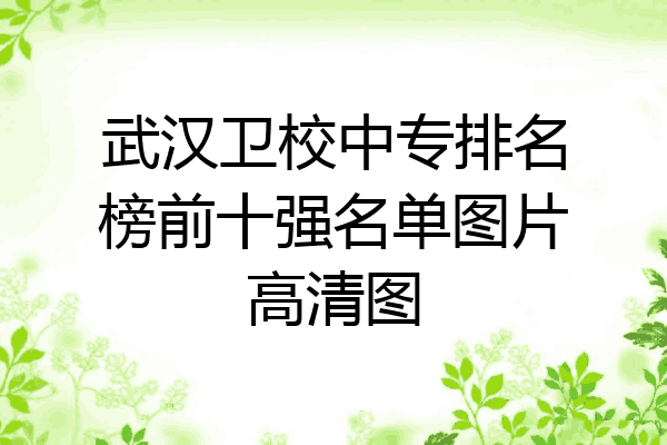 武汉卫校中专排名榜前十强名单图片高清图