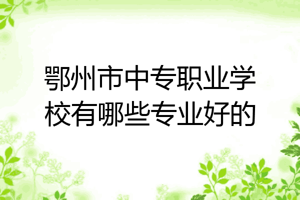 鄂州市中专职业学校有哪些专业好的