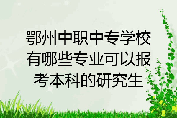鄂州中职中专学校有哪些专业可以报考本科的研究生