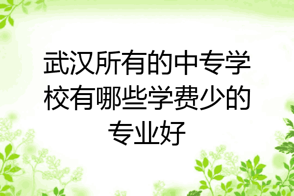 武汉所有的中专学校有哪些学费少的专业好