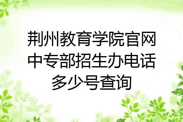 荆州教育学院官网中专部招生办电话多少号查询