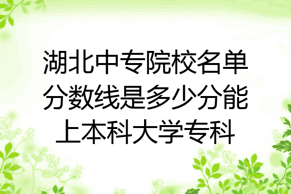 湖北中专院校名单分数线是多少分能上本科大学专科