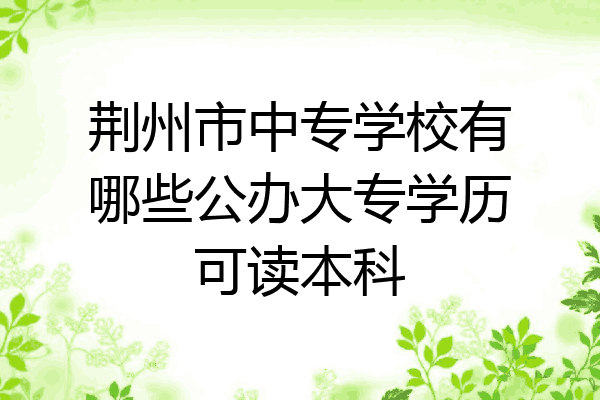 荆州市中专学校有哪些公办大专学历可读本科
