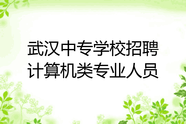 武汉中专学校招聘计算机类专业人员