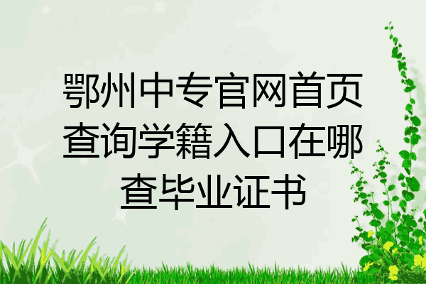 鄂州中专官网首页查询学籍入口在哪查毕业证书