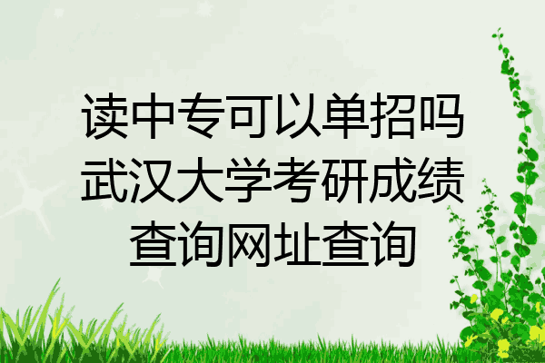 读中专可以单招吗武汉大学考研成绩查询网址查询