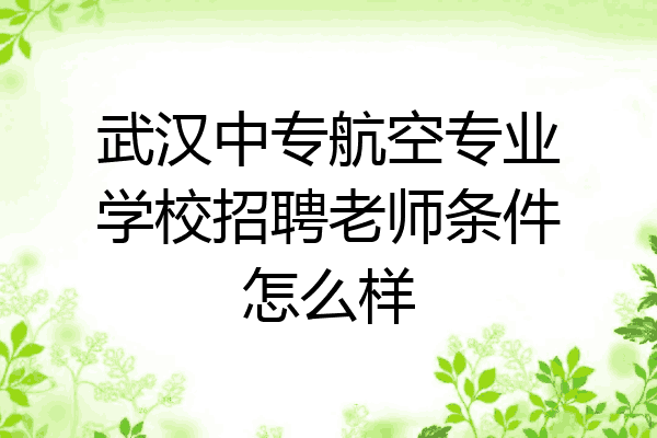 武汉中专航空专业学校招聘老师条件怎么样
