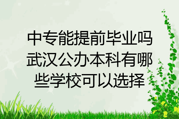 中专能提前毕业吗武汉公办本科有哪些学校可以选择