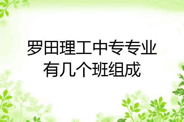 罗田理工中专专业有几个班组成