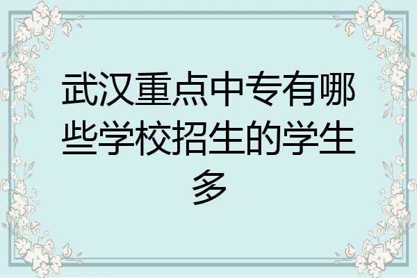 武汉重点中专有哪些学校招生的学生多