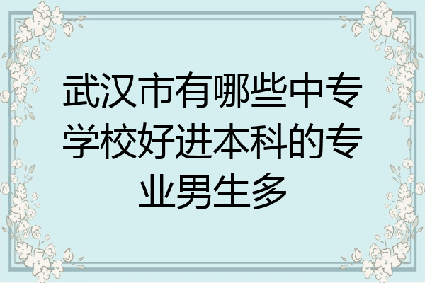 武汉市有哪些中专学校好进本科的专业男生多
