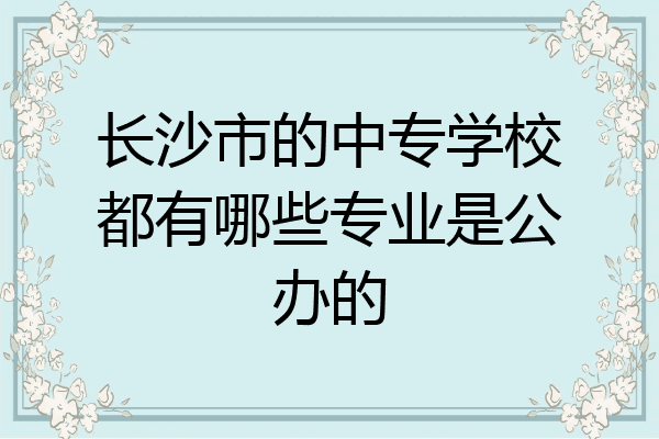 长沙市的中专学校都有哪些专业是公办的