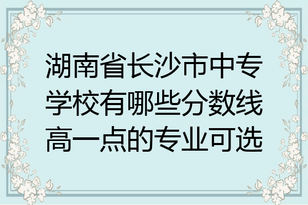 湖南省长沙市中专学校有哪些分数线高一点的专业可选