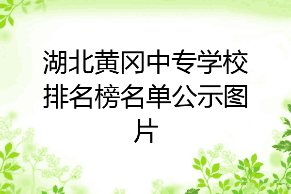 湖北黄冈中专学校排名榜名单公示图片