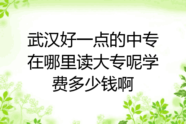 武汉好一点的中专在哪里读大专呢学费多少钱啊